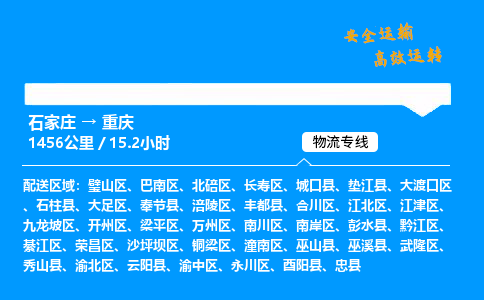 石家莊到重慶物流專線-專業承攬石家莊至重慶貨運-保證時效